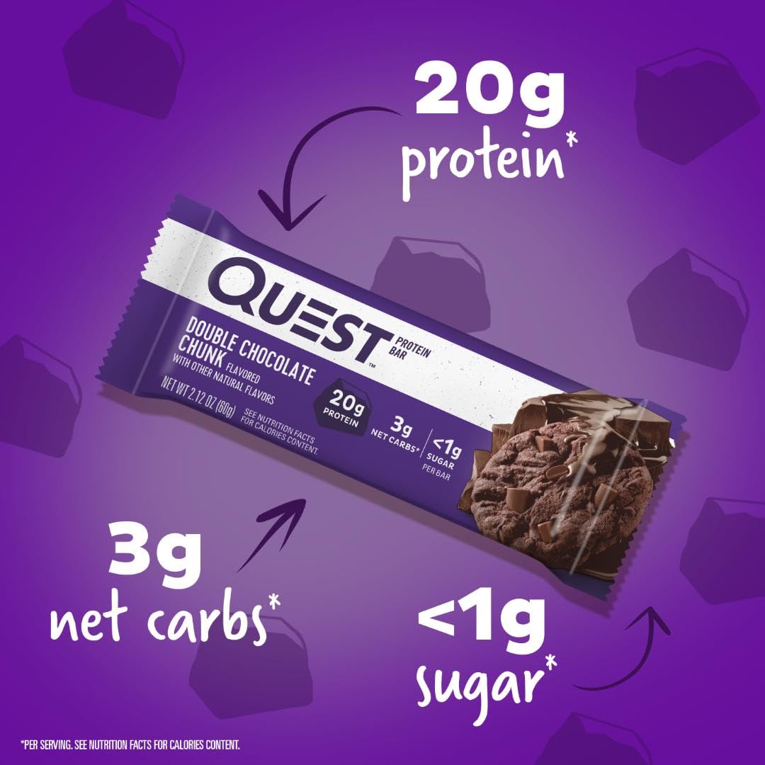 Quest Nutrition Double Chocolate Chunk Protein Bars, 12 Count