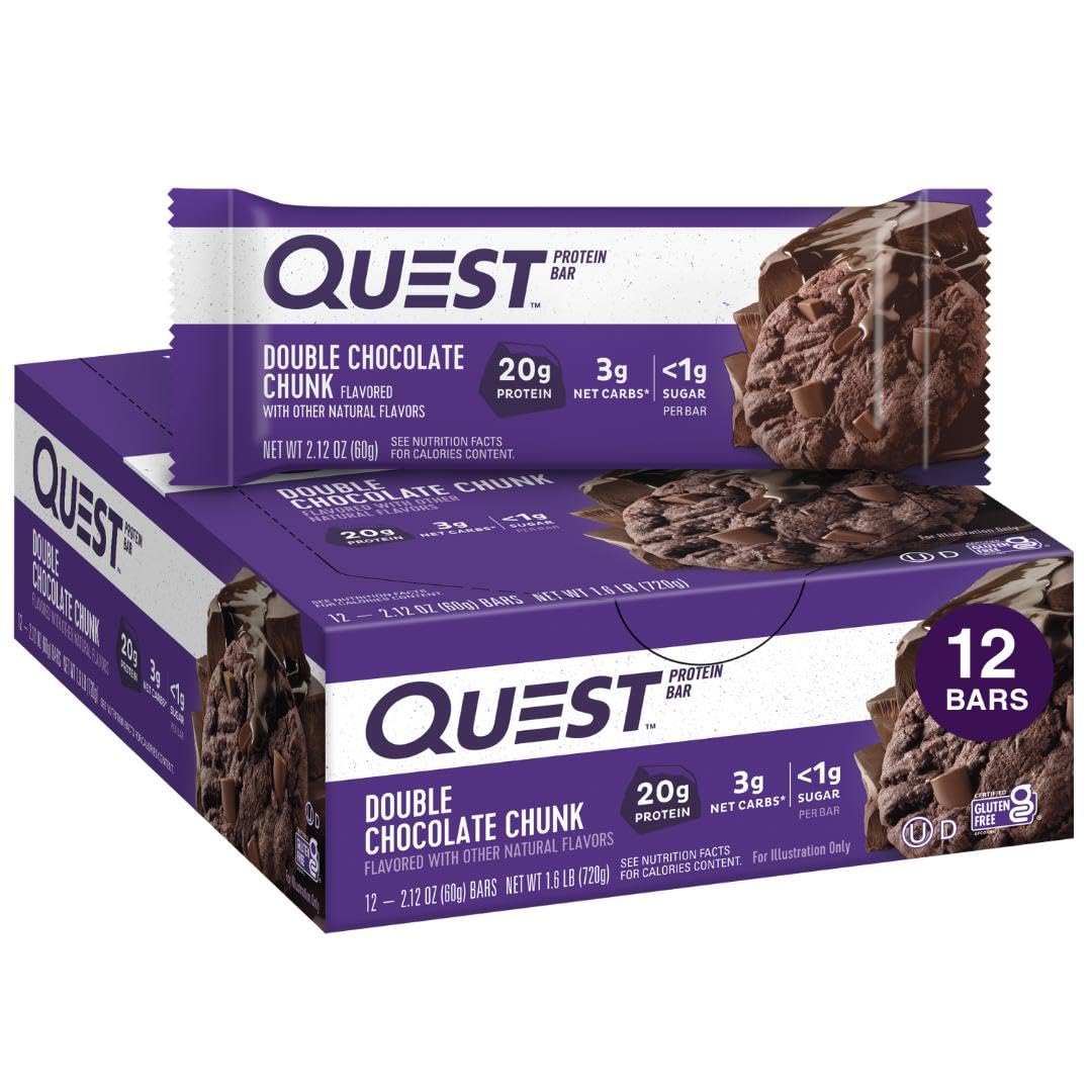 Quest Nutrition Double Chocolate Chunk Protein Bars, 12 Count