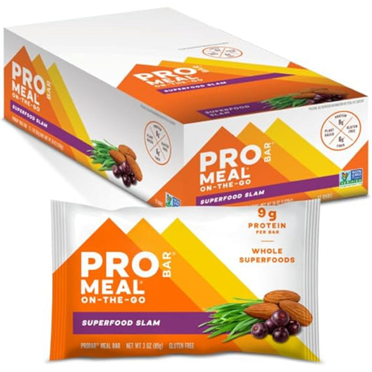PROBAR - MEAL Bar, Superfood Slam, Non-GMO, Gluten-Free, Healthy, Plant-Based, Whole-Food Ingredients, Natural Energy (12 Count)