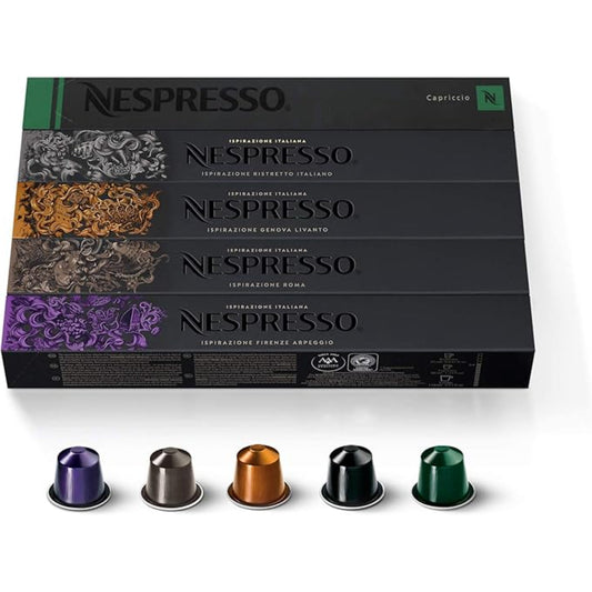Nespresso Capsules Original Line, Ispirazione Variety Pack, Medium & Dark Roast Espresso Coffee, 50 Count Coffee Pods