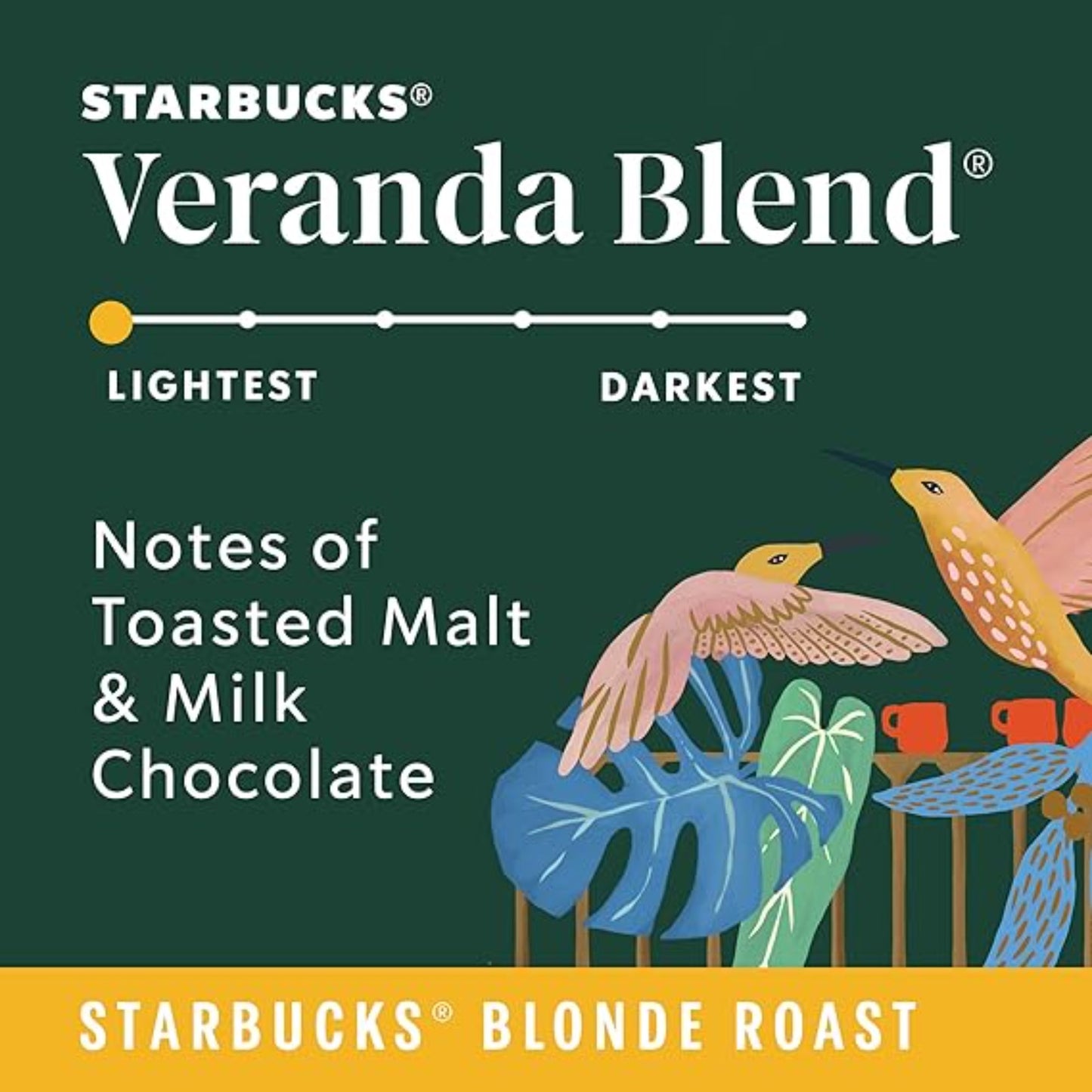 Starbucks K-Cup Coffee Pods, Starbucks Blonde Roast Coffee, Veranda Blend for Keurig Brewers, 100% Arabica, 6 boxes (60 pods total)
